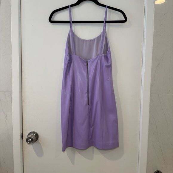 Alice + Olivia Lavender Purple Vegan Leather Mini Dress - Picture 5 of 8